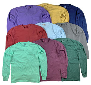RGRiley | Comfort Colors Mens Pocket Long Sleeve T-Shirts | Mill Graded